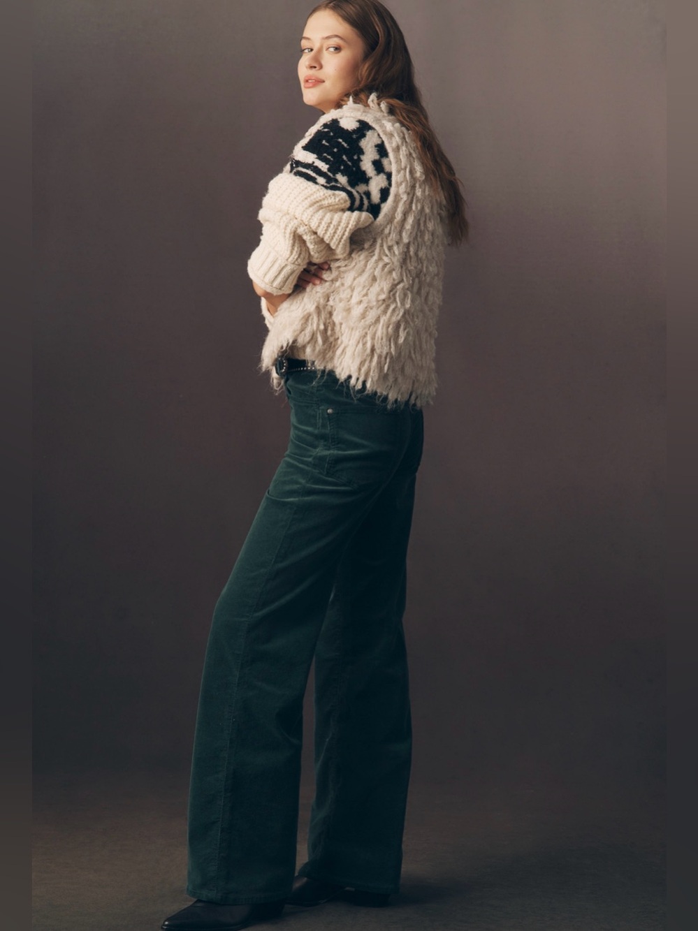 Austyn Green Corduroy 32 Anthropologie High Rise Wide Leg Jeans Pants New $158 - Picture 2 of 9